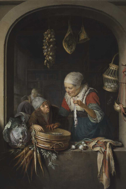 Gerrit Dou, Herring seller and boy, circa 1664. Courtesy of Norton Museum of Art