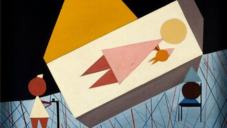 Autor desconocido, "Madre e hijo en la sala de maternidad", acrílico sobre tela, 1962