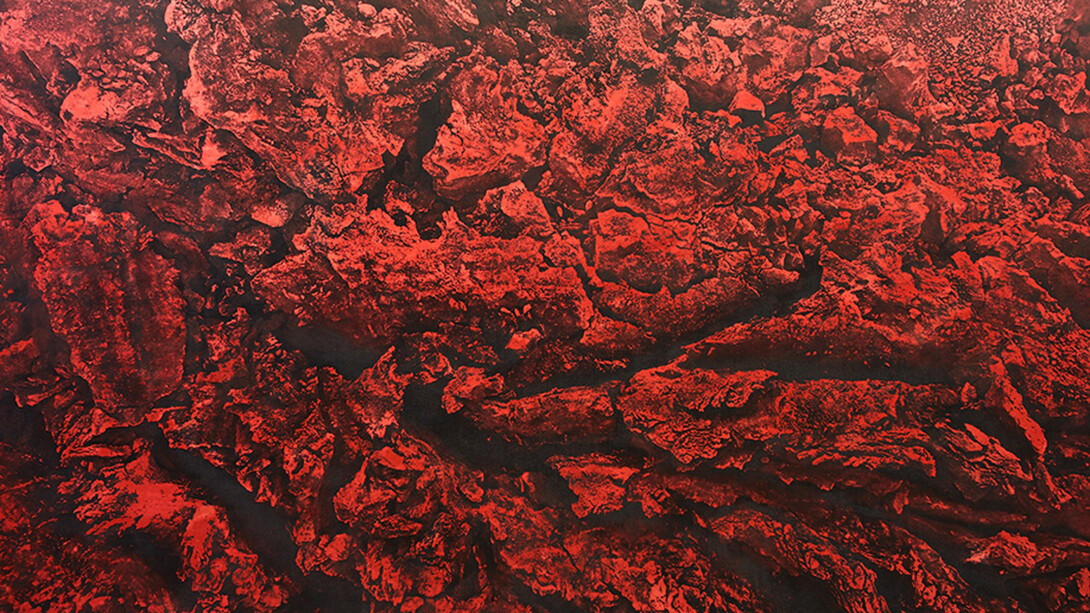 Ulf Saupe, Stein, red black III V2 (detail), 2022. Courtesy of Space Gallery