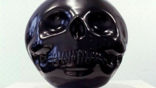 Kosyo Minchev, Blown Skull, 2004 - 2006, Painted Aquaresin Sculpture, 22 x 22 x 19 inches (56 x 56 x 48 cm)