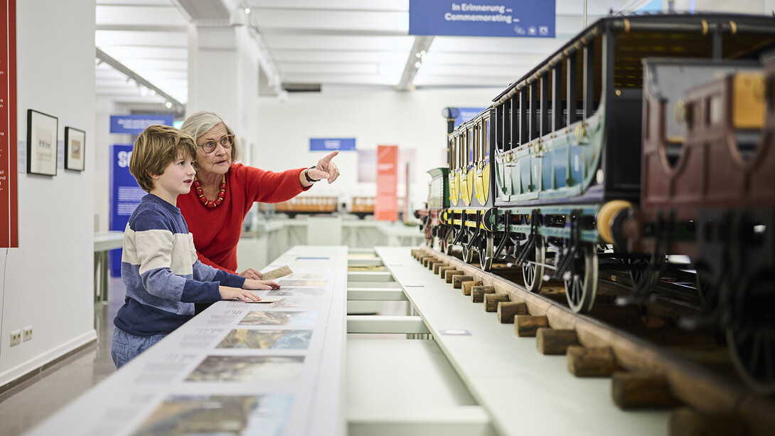 Im bann der bahn. 200 jahre eisenbahn, ausstellungsansicht. Mit freundlicher genehmigung des Technischen Museums Wien