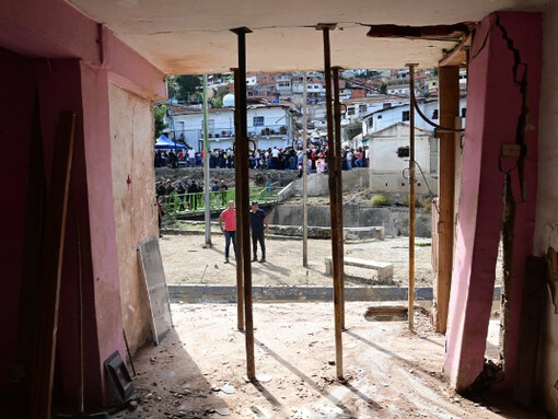 Hogar damnificado por la ofensiva estadounidense en Venezuela, enero de 2026