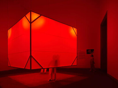 Yamazaki Tsuruko, Red (shape of mosquito net), 1956. Reconstruction National Museum of Art, Osaka, 1985. Courtesy of M+ Museum