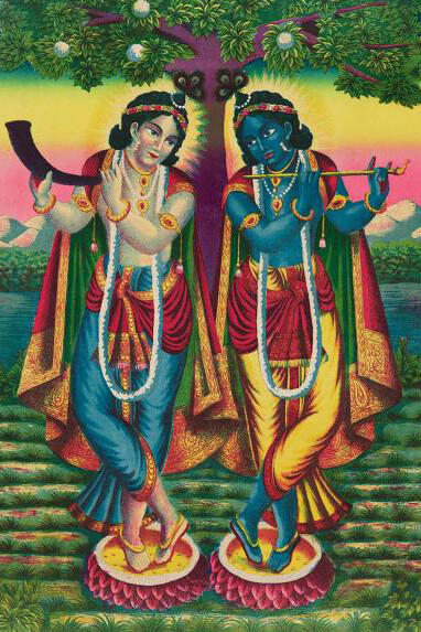 Sri Sri Krishna Balaram (detail), published by Kansaripara Art Studio, about 1910–20. Courtesy of MFA