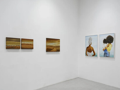 Leandro Júnior, Entre terra e memória, vista da exposição. Cortesia da Aura Galeria