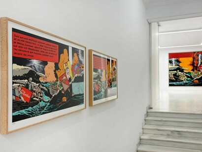 Álvaro Barrios, La multiplicación de los cuadros, vista de exhibición. Cortesía de la La Galería Fernando Pradilla