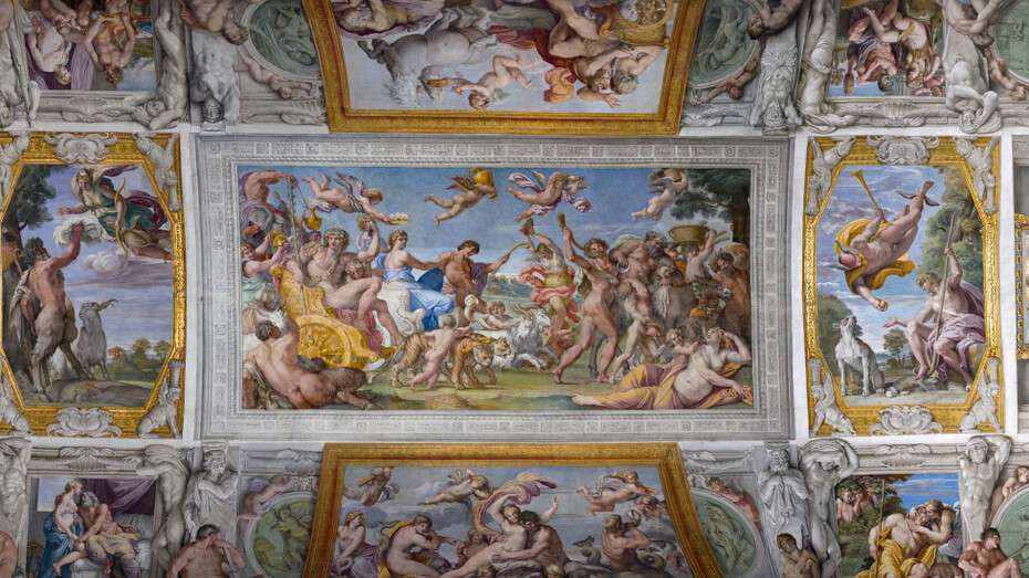 Annibale Carraci, Plafond de la Galerie Farnèse (detail), Rome, palais Farnèse. Courtesy of Louvre Museum