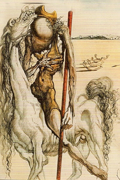 Salvador Dalí, Ilustración para la novela Don Quijote (detalle), 1946