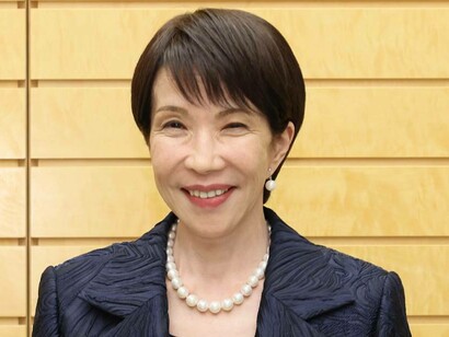 Sanae Takaichi il giorno della sua elezione a Primo Ministro del Giappone
