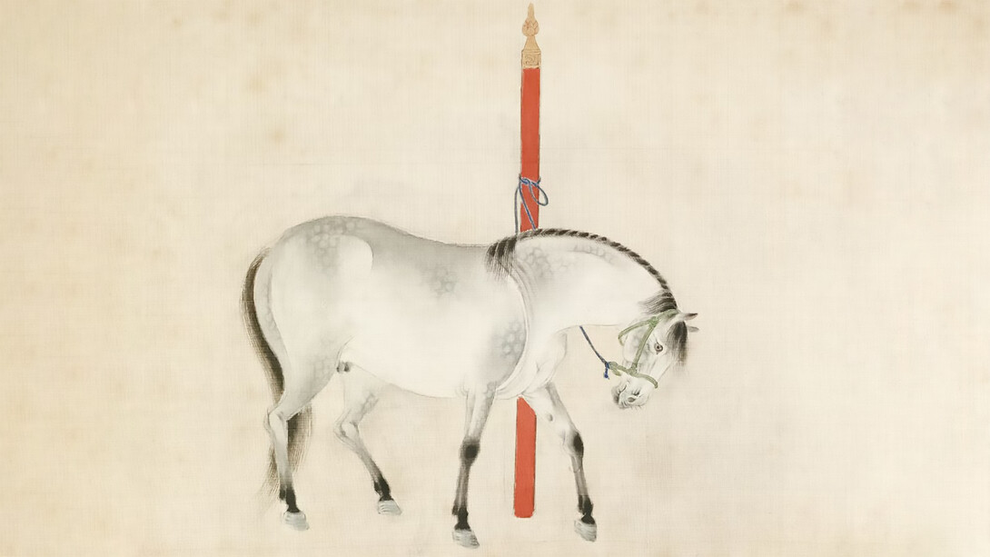 Horse, Isen’in Hoin Eishin (Japanese, 1775–1828), in the style of Ren Renfa (Chinese, 1255–1328), 1816–1828 (Edo period), ink and colors on silk, Japan and Korea. Credit line: Acquired by William T. or Henry Walters