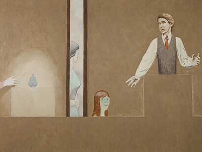 David Byrd, Scroll flask and hand, 1989. Courtesy of Anton Kern Gallery