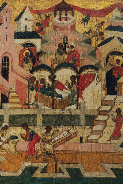Nativity of the Blessed Virgin Mary (detail), second half of the XVI century. Courtesy of New Tretyakov Gallery