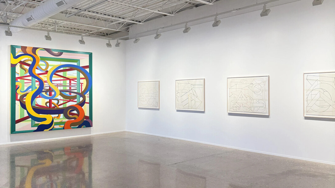 Al Held, Constructing abstraction, exhibition view. Courtesy of David Klein Gallery