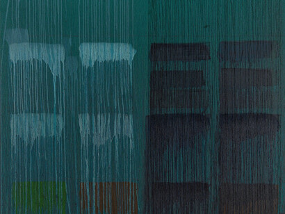 Pat Steir, One green one (detail), 2025. Courtesy of Locks Gallery