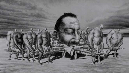 José Molina, Il potere. Power. Collezione Los Olvidados. Matita grassa Karismacolor su carta. Grease pencil Karismacolor on paper. 2011