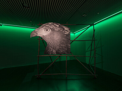 The natural contract: technology, media, human, nature, exhibition view. Courtesy of Tsinghua University Art Museum