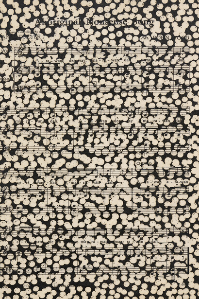 Daniel Boyd, Untitled (BCWYWFM) (detail), 2025. Courtesy of Kukje Gallery