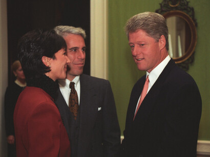 Epstein and Maxwell were photographed speaking with Clinton after the president made remarks at an event for donors to the White House restoration project