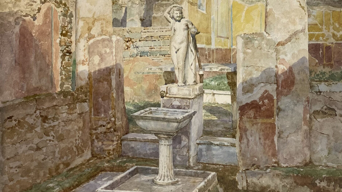 Luigi Bazzani, Pompei, Casa del balcone (dettaglio), 1916. Per gentile concessione del Museo Archeologico Nazionale