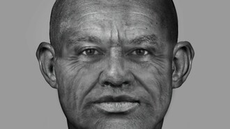 Reconstrucción facial realizada a partir del cráneo del individuo de Nuwayrat