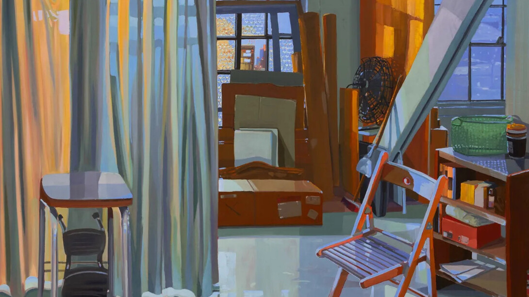 Keiran Brennan Hinton, The blue studio, 2025. Courtesy of Charles Moffett Gallery