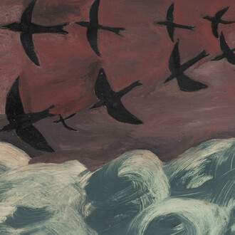Frank Walter, Untitled (Birds in formation with clouds) (detail), n.d. Courtesy of Andrew Edlin Gallery