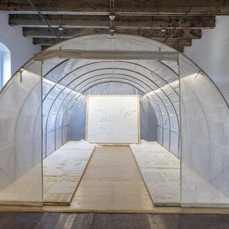 Yasmine El Meleegy, Red gold, exhibition view. Courtesy of Mattress Factory