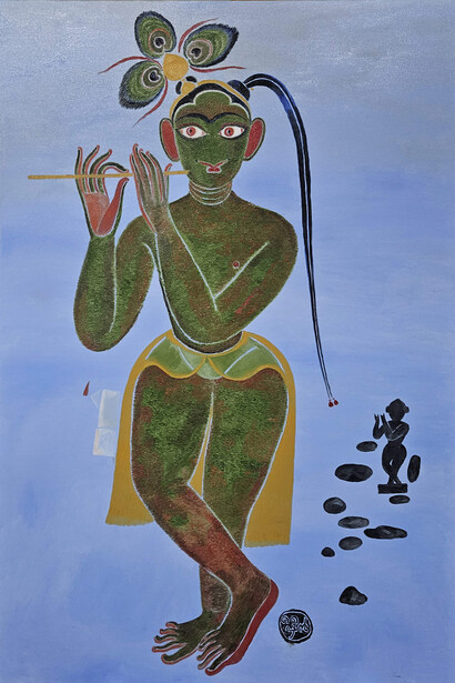 Shine Shivan, Govardhan, 2025. Courtesy of Sakshi Gallery