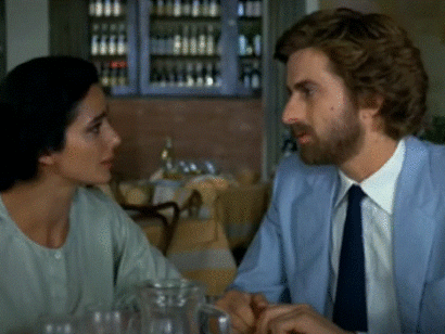 Laura Morante e Nanni Moretti durante una scena del film "Bianca" del 1984