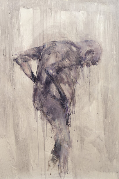 Alessandro Papetti, La pelle attraverso, 2013, acrilico su carta, cm 140x400