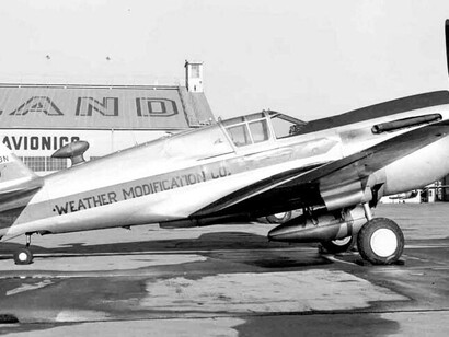 The Curtiss P-40 was used as a rain-making aircraft in 1964 in the United States and is now preserved at the Yanks Air Museum, USA