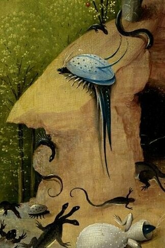 Hieronymus Bosch, Trittico del Giardino delle delizie, dettaglio, olio su tavola, tra il 1500 e il 1505, Museo del Prado, Madrid, Spagna