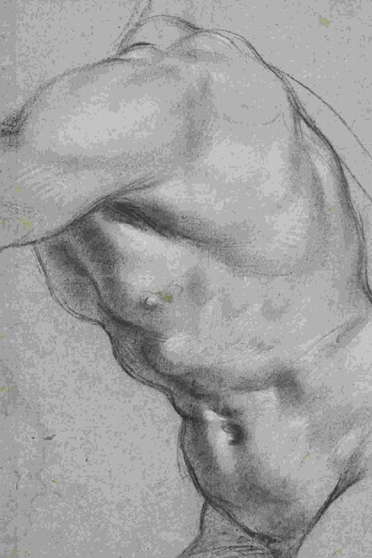 Annibale Carraci, Étude de nu (detail). Courtesy of Louvre Museum