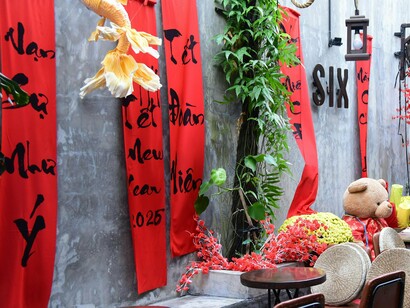 An exhibition of traditional Tet decorations