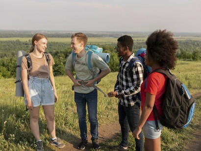 In the heart of nature, this group chooses active socializing—an uplifting habit for body and mind