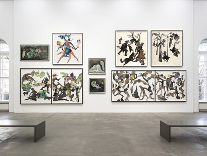 Kara Elizabeth Walker, Dispatches from A— and the Museum of half-remembered histories, ausstellungsansicht. Mit freundlicher genehmigung von Sprüth Magers