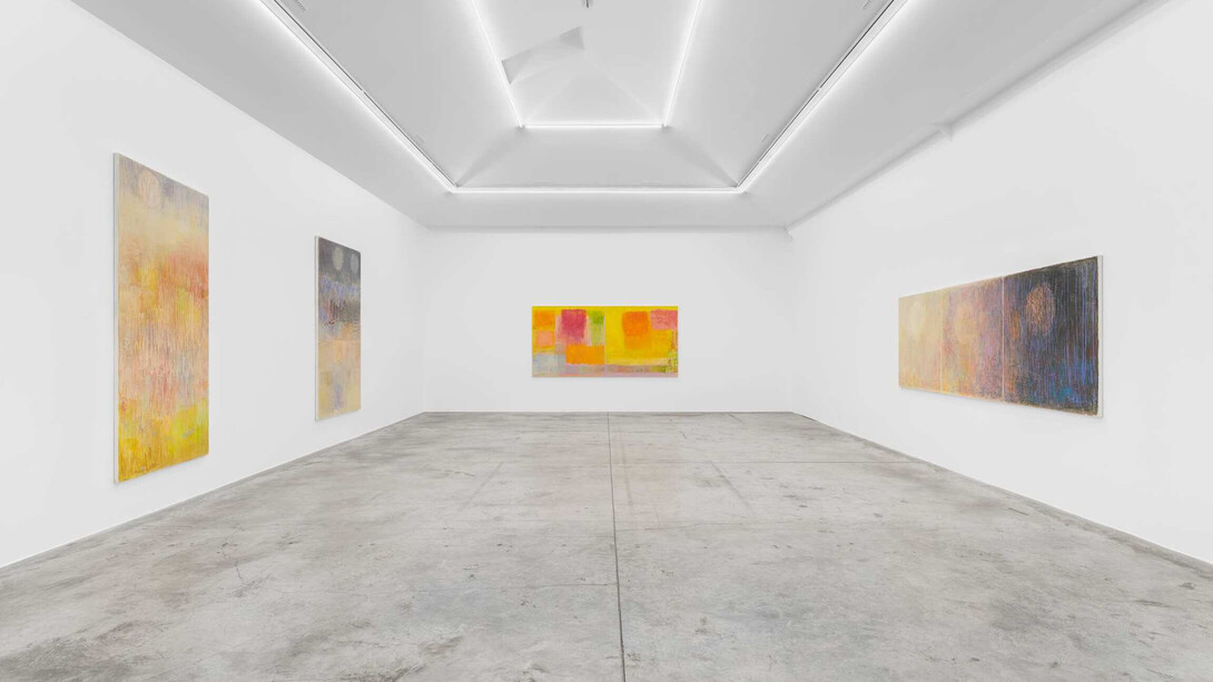 Christopher Le Brun, Moon rising in daylight, exhibition view. Courtesy of Almine Rech