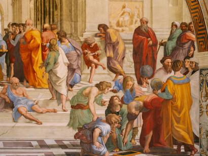 The School of Athens Painting in Apostolic Palace, Vatican City, Italy