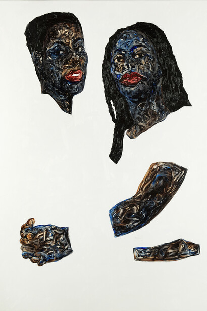 Amoako Boafo, Embrace, 2023. Courtesy of Opera Gallery