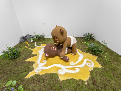 Precious Okoyomon, It’s important to have ur fangs out at the end of the world, exhibition view. Courtesy of Mendes Wood DM