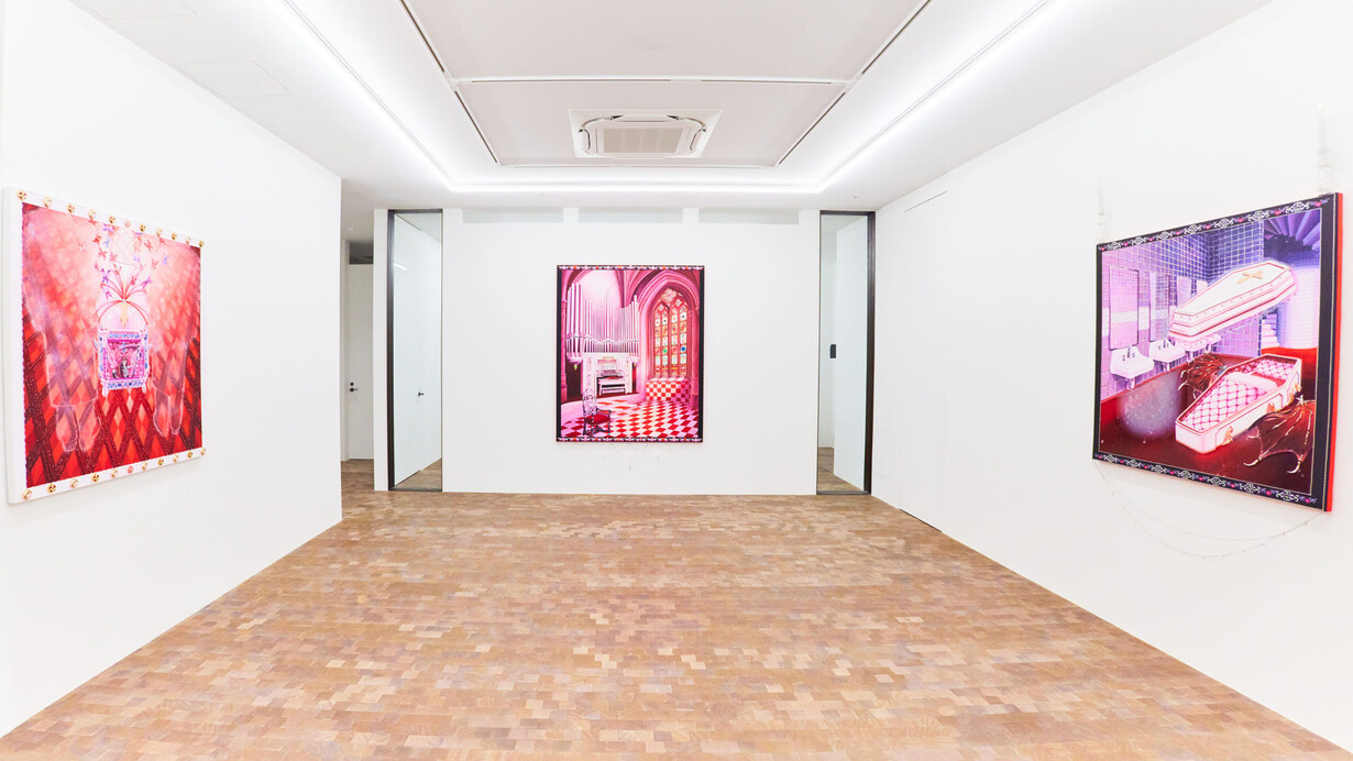 Rachael Tarravechia, Heaven sent, vue de l'exposition. Avec l'aimable autorisation de Ceysson & Bénétière