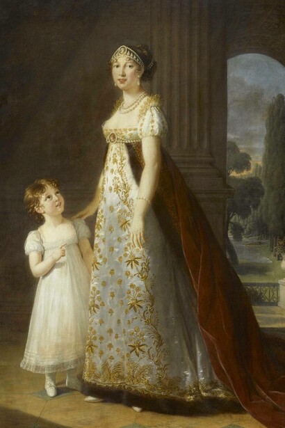 Élisabeth Vigée Le Brun, Caroline Murat con sua figlia Letizia, olio su tela, 1807, Museo di storia della Francia, Reggia di Versailles, Francia