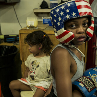 Alex Webb, Philadelphia, Rock ministries boxing club, 2016. Courtesy of Philadelphia Museum of Art