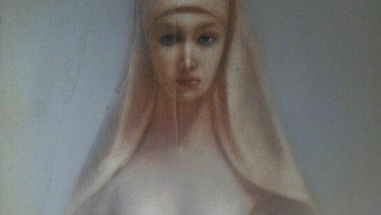 Luca Battiston, Trasformazione, 2013, carta vetrata e pigmenti su tavola, 75 x 60 cm