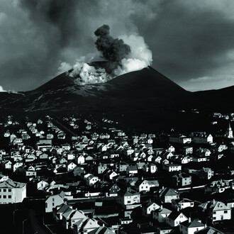 Vincent Vallarino, Eruption over Heimaey, Westman Islands, Iceland (detail), 1974. Courtesy of Benrubi Gallery