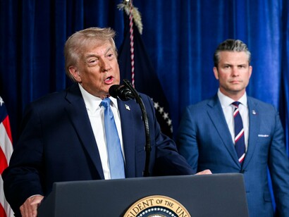 President Donald Trump delivers remarks at a press conference at Mar-a-Lago in Palm Beach, Florida, following Operation Absolute Resolve in Venezuela leading to the capture of Venezuelan President Nicolas Maduro