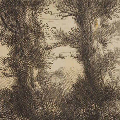 Alphonse Legros, "Al borde del bosque", 1951