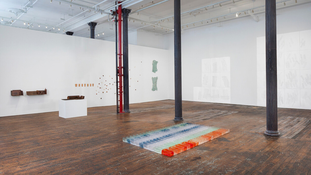 Lucy Skaer, Stacks and ledgers, exhibition view. Courtesy of Peter Freeman, Inc.