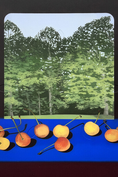 Sarah Pater, Nine cherries at dusk, 2025. Courtesy of Sarah Pater and Pentimenti, Philadelphia, PA