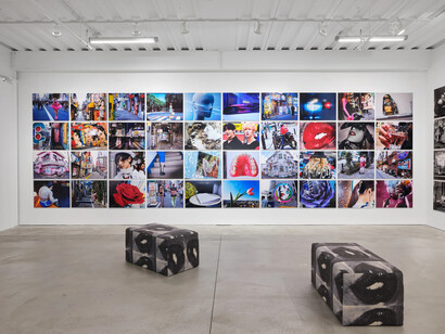 Moriyama Daido, Dog and man, exhibition view. Courtesy of Casemore Gallery